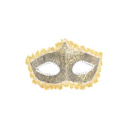 Masca carnaval venetian pentru ochi cu model floral, gonga® galben/maro