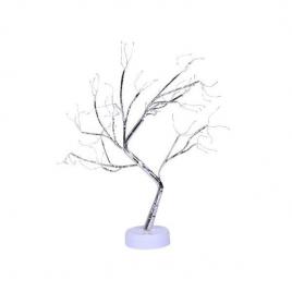 Lampa de veghe led cu baterii si usb, flippy, model copac din cupru, multicolor