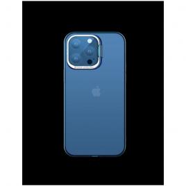 Husa de protectie pentru iphone 14 plus, cu suport metalic pentru camera, bracket series, flippy, protectie antisoc, pc mat, silicon moale pe margini, albastru