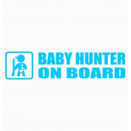 Sticker autocolant autoturism - Baby hunter on board - 15 x 3.5 cm Albastru