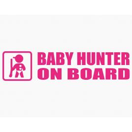 Sticker autocolant autoturism - Baby hunter on board - 15 x 3.5 cm Roz