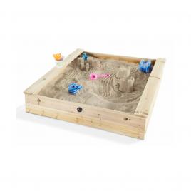 Cutie de nisip patrată din lemn tratat plum 25055 - 113x113 cm, perfectă pentru