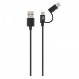 Tnb microusb / usb-c to usb cable charge, synchro, 1m, bk