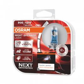 64193nl-hcb set duobox 2 becuri 12v60/55w h4 nightbreaker laser (150%) osram