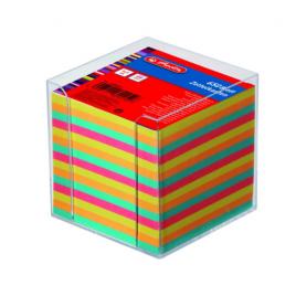 Bloc notite color herlitz, 9x9x9 cm, 650 file cu suport