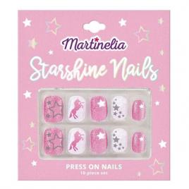 Set 10 unghii false starshine nails, cu adeziv press-on, pentru fetite, martinelia