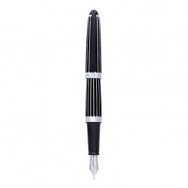 Stilou aero stripes black, penita b, corp striat, accesorii din aluminiu
