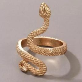 Inel Snake auriu, model sarpe ajustabil