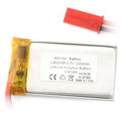 Acumulator lithium poliymer 12210 220mah 1s 3.7v conector jst-bec 36x20x4mm akyga battery