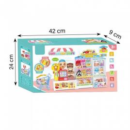 Set supermarket de jucarie, cu mini carucior de cumparaturi, pentru copii , 42 cm