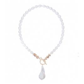 Colier din perle naturale, pandantiv perla baroc