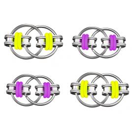 Set 4 jucarii Spinner Key Chain Fidget, antistres, galben/violet, Vivo