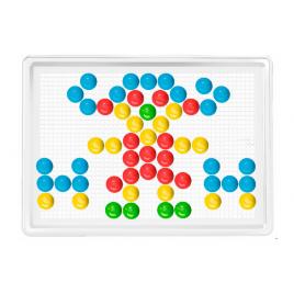 Joc educativ mozaic, technok, 140 de pioneze de 18mm, colorate