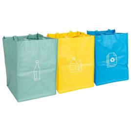 Set 3 sacose pentru reciclarea deseurilor menajere, multicolor, Vivo, RB100