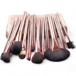 Set 24 pensule machiaj Cosmetic Par Natural- Make-up Profesional Gold  + Trusa Machiaj + Burete Machiaj Cadou!
