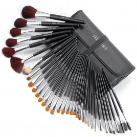 Set 34 pensule machiaj Cosmetic - Make-up Profesional+ Trusa Fard Pleoape + Burete Machiaj Black