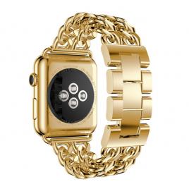 Bratara din otel inoxidabil pentru Apple Watch 38mm, Conectori inclus, Gold Chain
