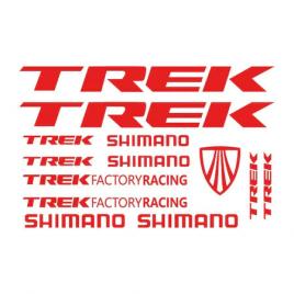 Set stickere profesionale cadru bicicleta trek/shimano, rosu
