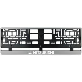 Set 2 bucati, suport numar inmatriculare argintiu mitsubishi ii