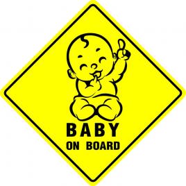 Baby on board happy kid sticker autocolant 12 x 12 cm