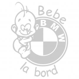 Sticker auto - bebe la bord - bmw - alb - 11.4 x 15 cm