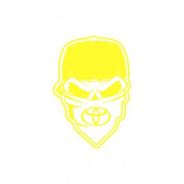 Sticker auto ''skull gangsta toyota'', 20x13cm, galben