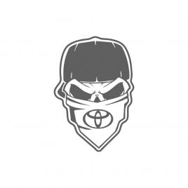Sticker auto ''skull gangsta toyota'', 20x13cm, gri