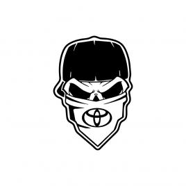 Sticker auto ''skull gangsta toyota'', 20x13cm, negru