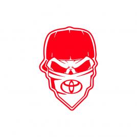 Sticker auto ''skull gangsta toyota'', 20x13cm, rosu