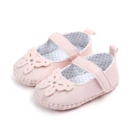 Pantofiori roz cu fluturas (marime disponibila: 12-18 luni (marimea 21