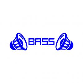 Sticker auto ''bass audio'', 23x10 cm, albastru