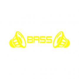 Sticker auto ''bass audio'', 23x10 cm, galben