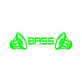 Sticker auto ''bass audio'', 23x10 cm, verde