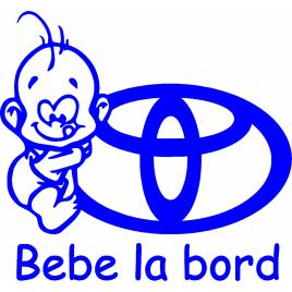Sticker auto ''bebe la bord toyota'', 17x16cm, albastru