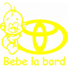 Sticker auto ''bebe la bord toyota'', 17x16cm, galben