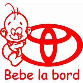 Sticker auto ''bebe la bord toyota'', 17x16cm, rosu