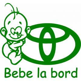Sticker auto ''bebe la bord toyota'', 17x16cm, verde