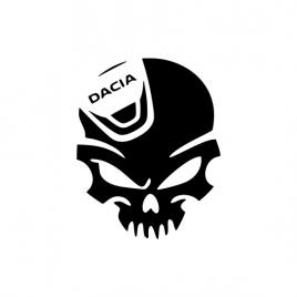 Sticker auto ''cap de mort dacia'', 13x10 cm, negru
