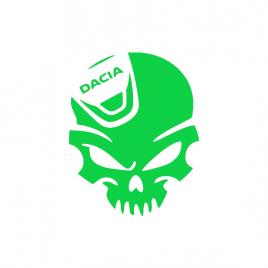 Sticker auto ''cap de mort dacia'', 13x10 cm, verde