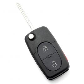 Audi - carcasa cheie tip briceag cu 2+1 butoane (1 buton de panica) si baterie