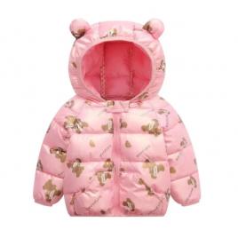 Geaca din fas roz pentru copii - teddy (marime disponibila: 9-12 luni (marimea