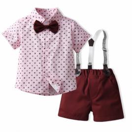 Costum elegant pentru baietei - pink (marime disponibila: 0-3 luni)