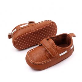 Pantofiori maro pentru baietei - ken (marime disponibila: 3-6 luni (marimea 18