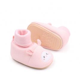 Botosei roz cu ciorapel - pisi (marime disponibila: 3-6 luni (marimea 18