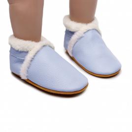 Pantofiori bleu imblaniti pentru fetite - lulu (marime disponibila: 3-6 luni