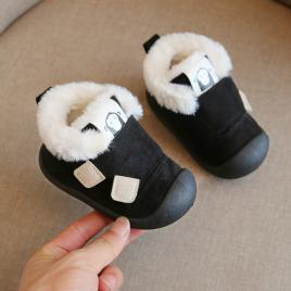 Pantofi negri imblaniti - snow (marime disponibila: 3-6 luni (marimea 18