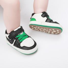Adidasi albi cu negru si verde - smart (marime disponibila: 9-12 luni (marimea