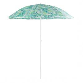 Umbrela plaja, strend pro, cu manivela, model frunze, verde, 180 cm