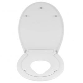 Capac toaleta 2 in 1, inchidere silentioasa, cu reductie copii, alb, Vivo, WTS-208