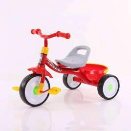 Tricicleta pentru copii yuebei cu cosulet - rosu